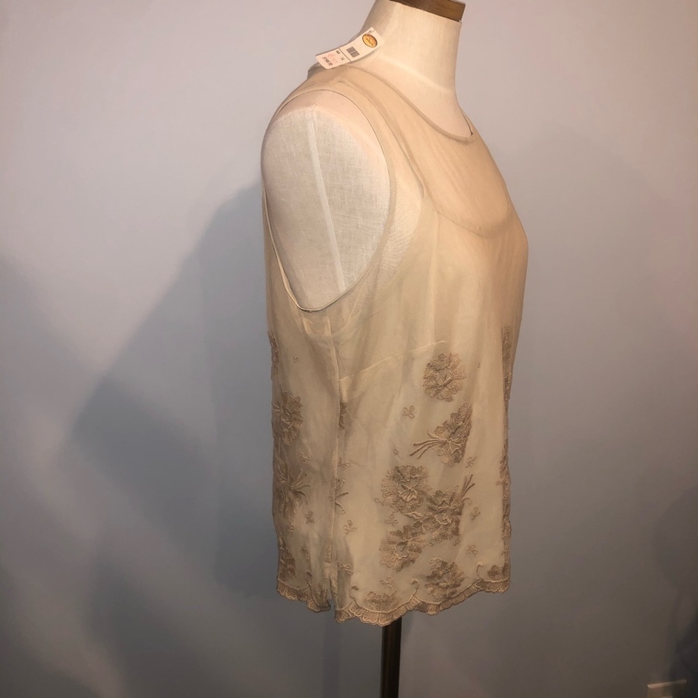Talbots Cream and Beige Embroidered Skirt Set - Picture 5 of 11
